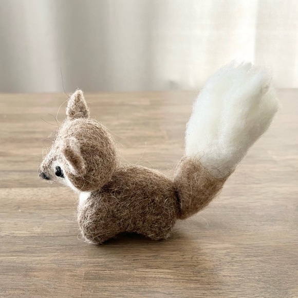 Christmas Felted brown fox woodland animal figure home decor world market fall - Picture 2 of 3